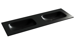 Ceramicanova Мебельная раковина Grace 141 с двумя чашами CN7022MBwx чёрный матовый – фотография-1