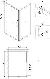 Niagara Душевой уголок Nova 110x80 NG-43-11AG-A80G – фотография-8