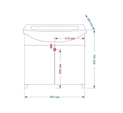 Misty Тумба с раковиной Джулия 85 прямая оранжевая – фотография-3