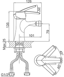 D&K Смеситель "Valerius Rhein DA1362201" для биде – фотография-2