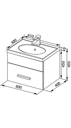 Aquanet Тумба с раковиной "Данте 60" (156360) – фотография-4