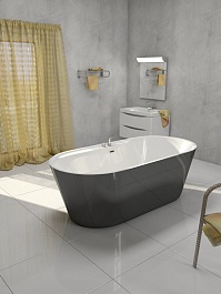 BelBagno Акриловая ванна BB14-NERO/BIA – фотография-4