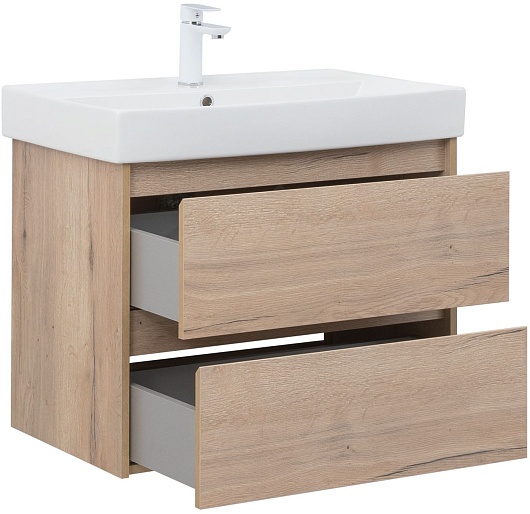 Aquanet Тумба под раковину Nova Lite 75 подвесная дуб крафт – картинка-5