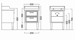 Kerama Marazzi Тумба под раковину Pompei 60, 2 ящика, черная – фотография-2