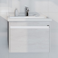 СанТа Мебель для ванной Уран 70 подвесная светлое дерево – фотография-4