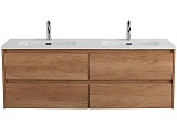 BelBagno Тумба с раковиной Kraft 140 подвесная 4 ящика Rovere Nebrasca Nature двойная раковина