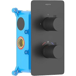 Aquatek Термостатический смеситель для ванны с душем Европа AQ1392MB матовый черный – фотография-1