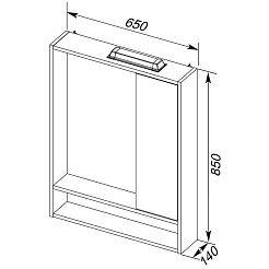 Aquanet Зеркальный шкаф "Коста 65" – фотография-3