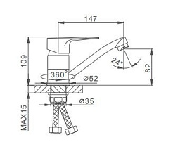 Frap Смеситель для кухни H702 F45702-B хром – фотография-2