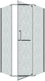 Grossman  Душевой уголок Pragma 90x90x195 профиль хром стекло шиншилла – фотография-2