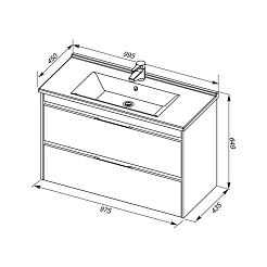 Aquanet Тумба с раковиной "Тулон 100 " белая – фотография-2