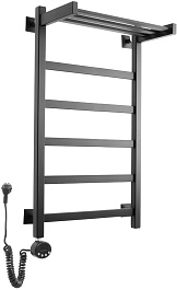 Domoterm Полотенцесушитель электрический Квадро Плюс П6 500x800 EL с полкой черный – фотография-2