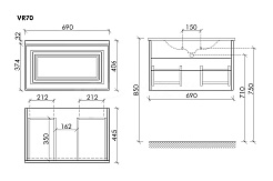 Sancos Тумба с раковиной Very 70 doha soft раковина Element 71 CN7007 – фотография-5