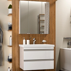 Misty Мебель для ванной Ингрид 75 подвесная белая – фотография-1