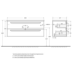 BelBagno Мебель для ванной Eco Cer-N 120 CZR-8073-120 bianco lucido ручки чёрные – фотография-4