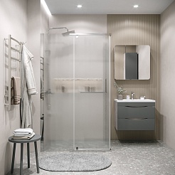 Grossman Боковая стенка Pragma 80x195 профиль хром стекло шиншилла – фотография-4