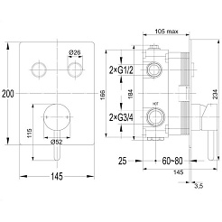 Omnires Смеситель для ванны Y1235GCCR – фотография-2