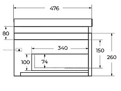 Cezares Тумба с раковиной Slider 80 подвесная чёрный фьюжн – фотография-11