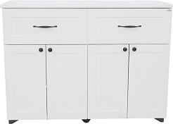 Misty Тумба с раковиной Дуэт 120 2 ящика белая – фотография-1