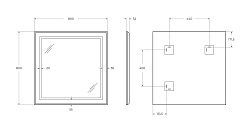 BelBagno Зеркало SPC-KRAFT-800-800-SENS-NERO – фотография-10