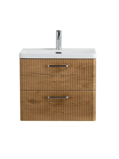 BelBagno Тумба с раковиной Due 60 подвесная Rovere Nature ручки Матовый атласный никель – фотография-4