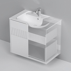 Am.Pm Мебель для ванной Func 80 подвесная белая матовая – фотография-9