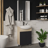 Misty Мебель для ванной Поло 50 дуб галифакс белый/антрацит