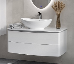 Velvex Тумба под раковину Luna 100 подвесная белая – фотография-4