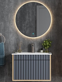 Onika Мебель для ванной Дайлер 60 подвесная графит/дуб сонома – фотография-1