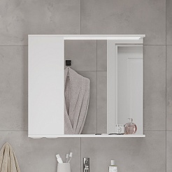 Volna Зеркальный шкаф Lake 80 L белый – фотография-3