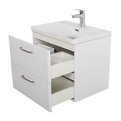 BelBagno Тумба с раковиной Due 60 подвесная Белый металлик – фотография-3