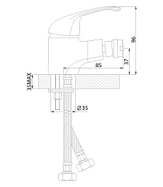 Rossinka Смеситель A35-51 для биде – фотография-2