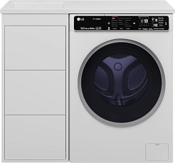 Brevita Мебель для ванной Grafit 100 L под стиральную машину белая – фотография-2