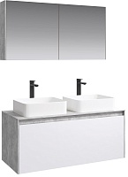 Aqwella Комплект мебели Mobi 120 бетон светлый/белый