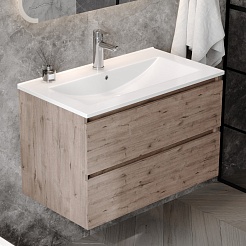 Teymi Тумба под раковину Laina 80 подвесная дуб темный – фотография-5