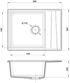 Granfest Мойка кухонная GF-LV-660L песочный – фотография-3