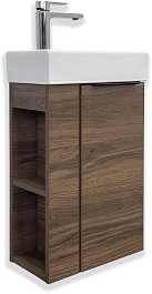 Comforty Тумба с раковиной Матэ 40 подвесная дуб темно-коричневый – фотография-1