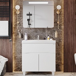 Onika Мебель для ванной Стрим 80.12 (Como) белая – фотография-1