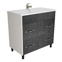 Mixline Тумба под раковину Сура 80 графит/белая