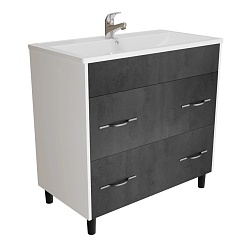 Mixline Тумба под раковину Сура 80 графит/белая – фотография-1