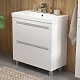 Equil Тумба под раковину Corner 80 2 ящика напольная белая – фотография-17