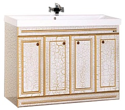 Misty Тумба с раковиной Fresko 120 белая краколет – фотография-1