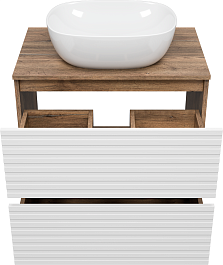 Brevita Мебель для ванной Dakota 70 дуб галифакс олово/белая – фотография-4