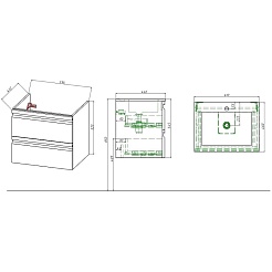 Aquatek Тумба с раковиной Вега 60 подвесная матовая серая – фотография-10
