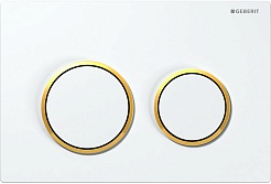 Geberit Кнопка смыва Omega 20 115.085.KK.1 белая/золото – фотография-1