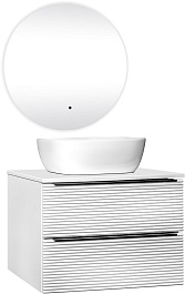 Runo Мебель для ванной Орлеан 70 Bella подвесная белая матовая/белая глянцевая – фотография-1