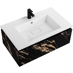 Cezares Тумба с раковиной Slider 80 подвесная чёрный фьюжн – фотография-3