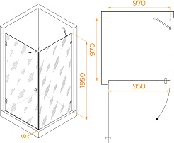 RGW Душевой уголок Hotel HO-034 100x100 профиль хром стекло прозрачное – фотография-3