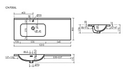 Sancos Тумба с раковиной Snob R 1.0 120 L doha soft раковина Element 121 чаша слева CN7006L – фотография-5