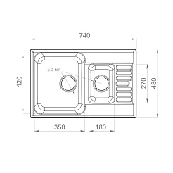 Raiber Мойка кухонная Судеты RQ377 топаз – фотография-2